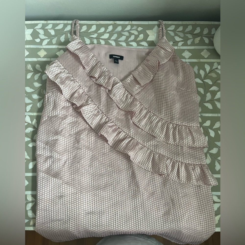 express ruffle tank top